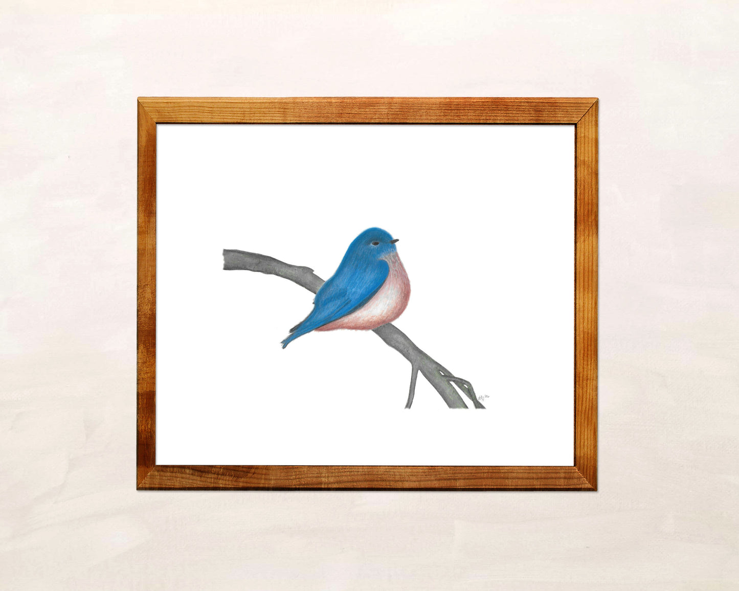 Blue Bird Art Print from Original Watercolor Painting