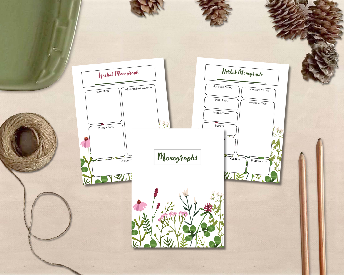 Herbal Remedies Planner Bundle: Printable Materia Medica Organizer