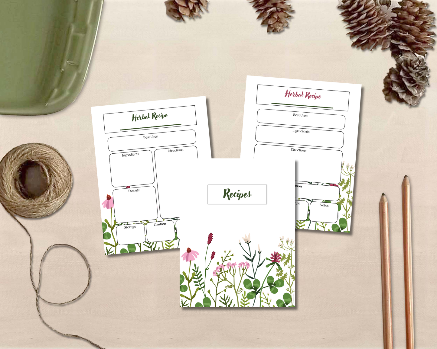 Herbal Remedies Planner Bundle: Printable Materia Medica Organizer
