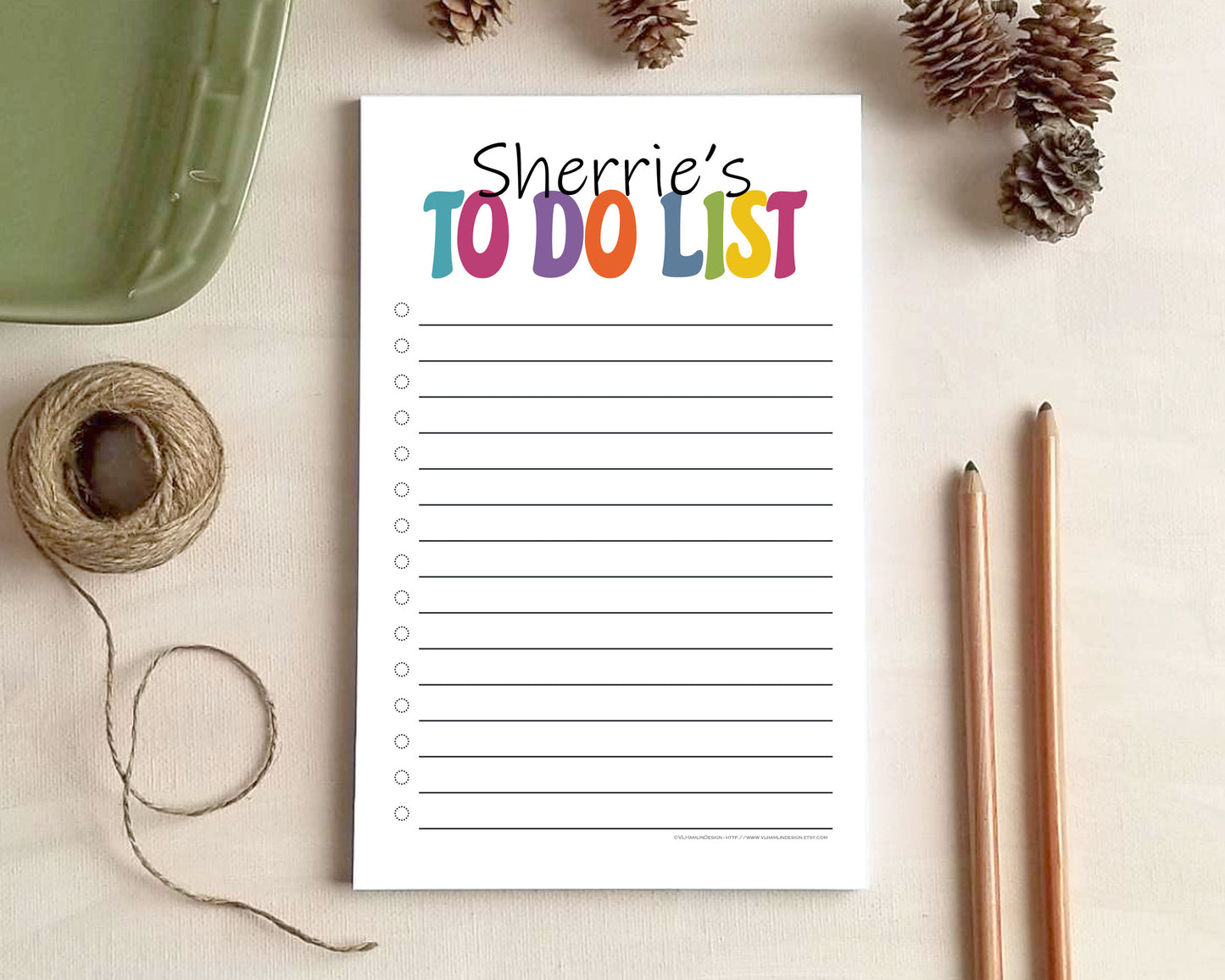 Colorful “To Do List” Notepad | Personalized Things To Do Pad | Bright & Cheerful Stationery Gift