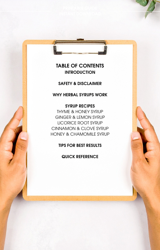 DIY Herbal Cough Syrups Guide | Natural Cold & Flu Remedies | Printable PDF for Fast Relief