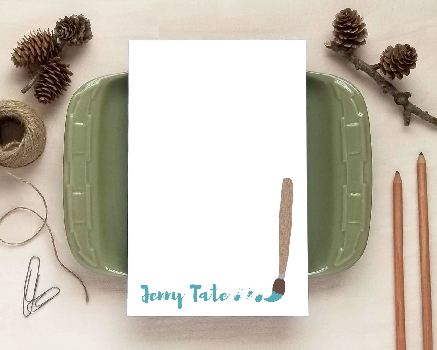 Art Notepad - Personalized Artist Stationery | 2 Hand-Drawn Designs for Creatives, Teachers & Students