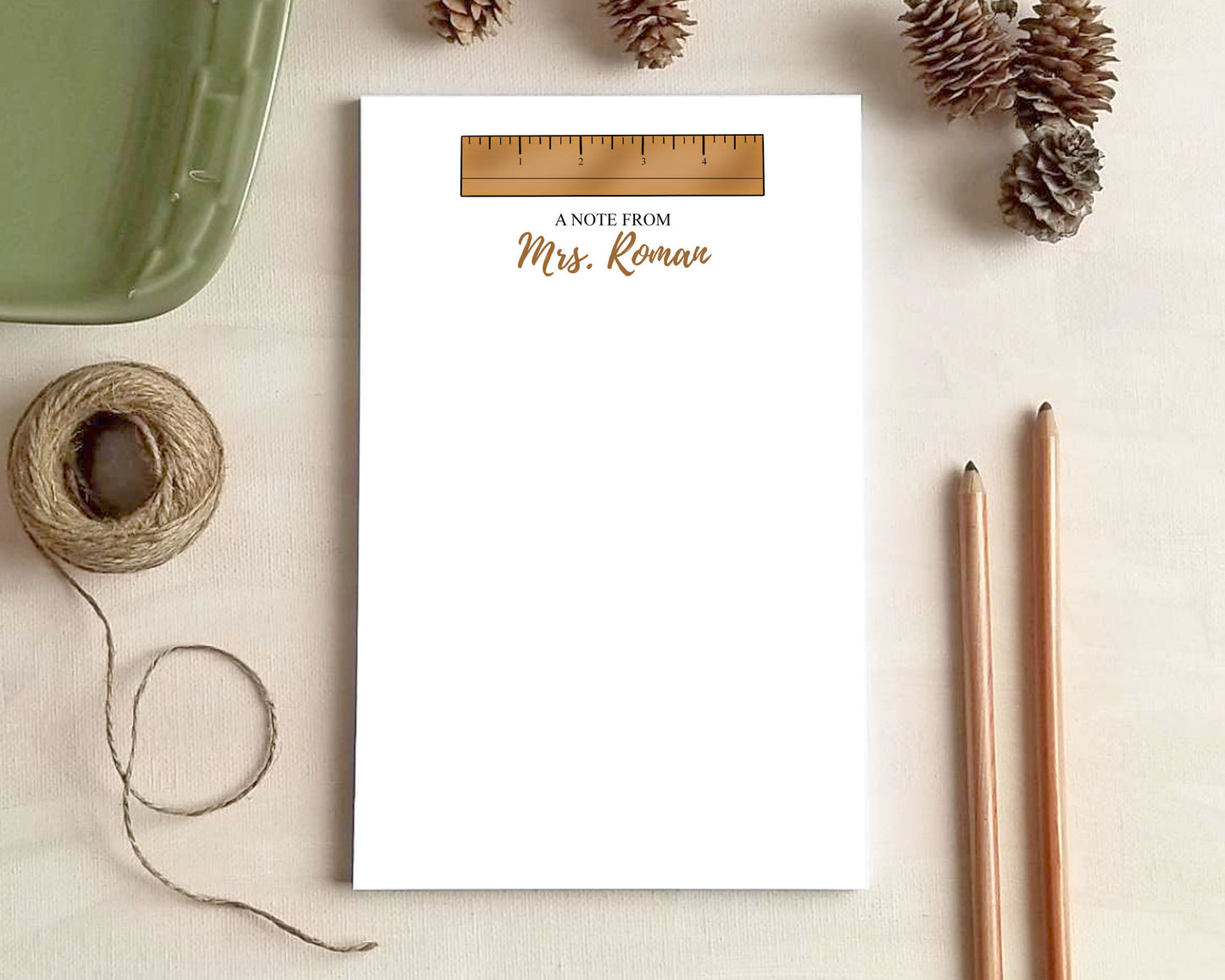 Personalized Teacher Notepad – Custom Name School Notepad | 20+ Designs & 3 Sizes Available