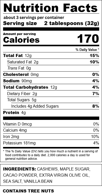 Cacao Cashew Spread - 3.8 oz