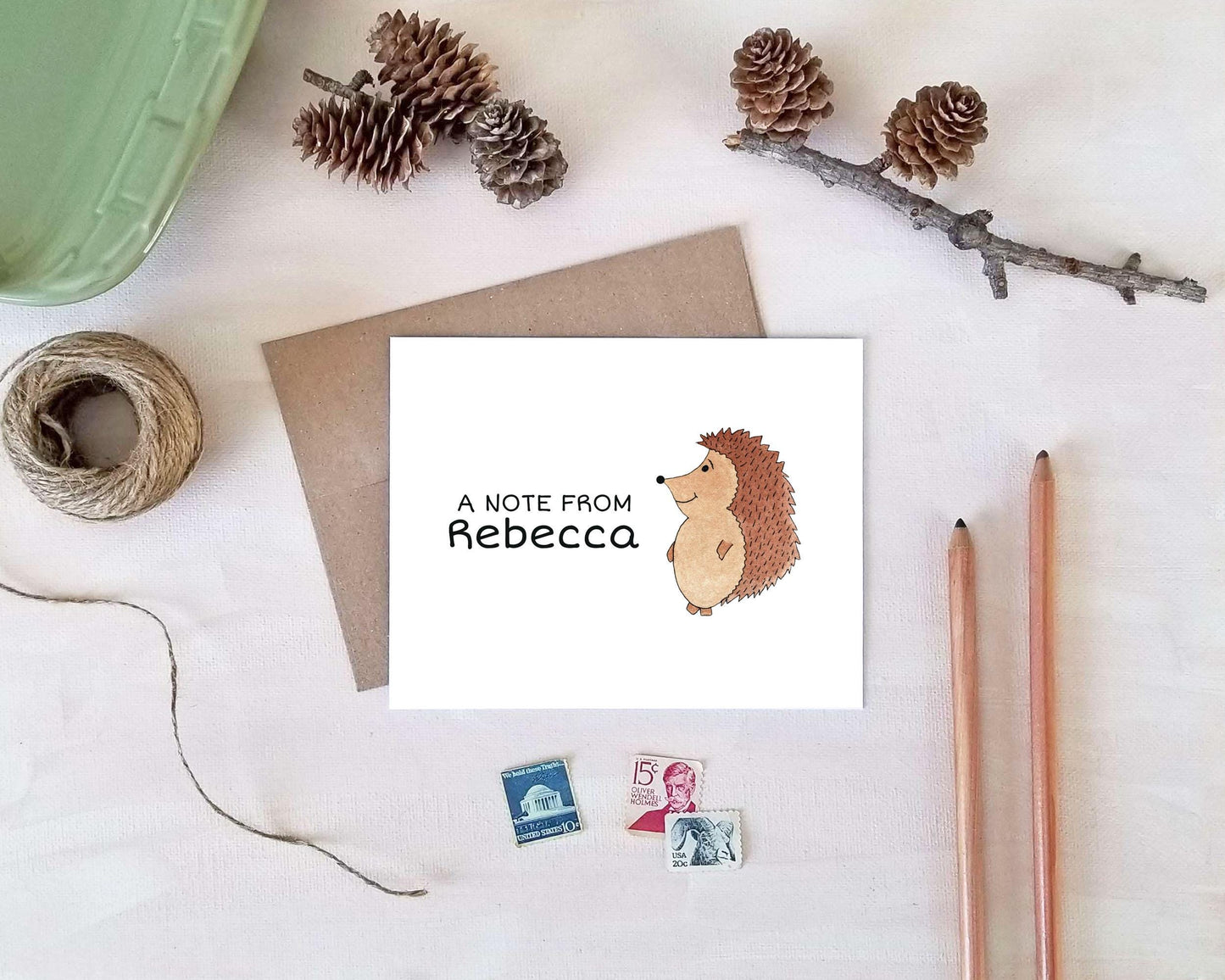 Hedgehog Note Cards - Personalized Stationery Gifts for Hedgehog Lovers