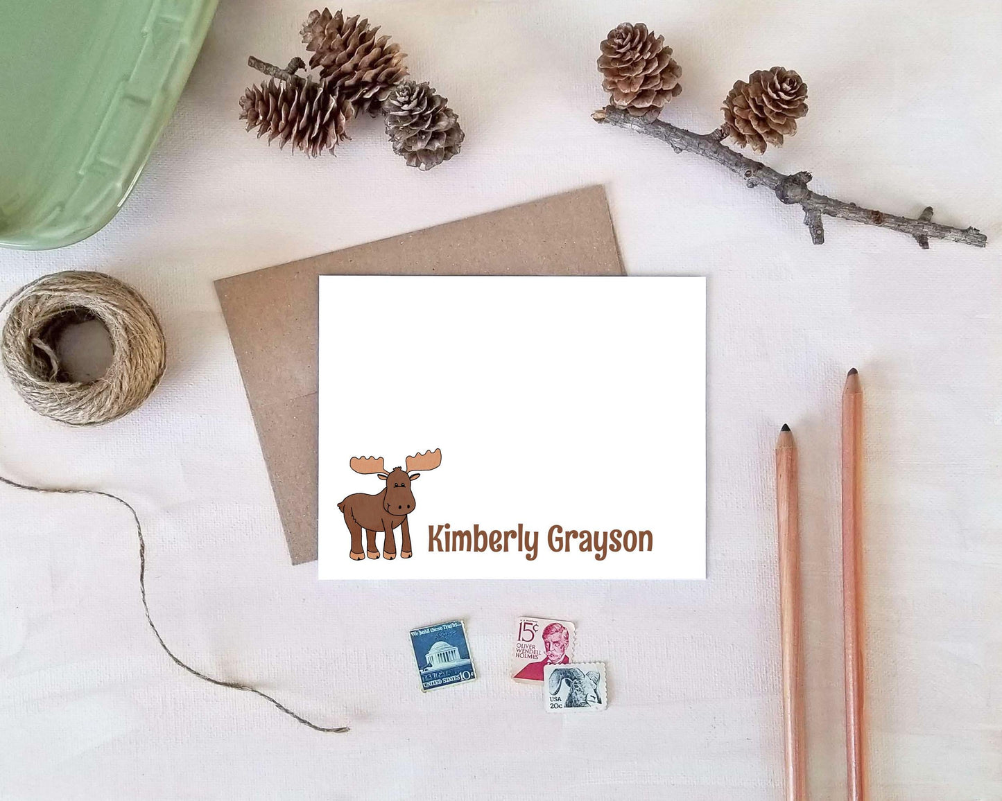 Moose Note Cards - Personalized Stationery Gifts for Moose Lovers