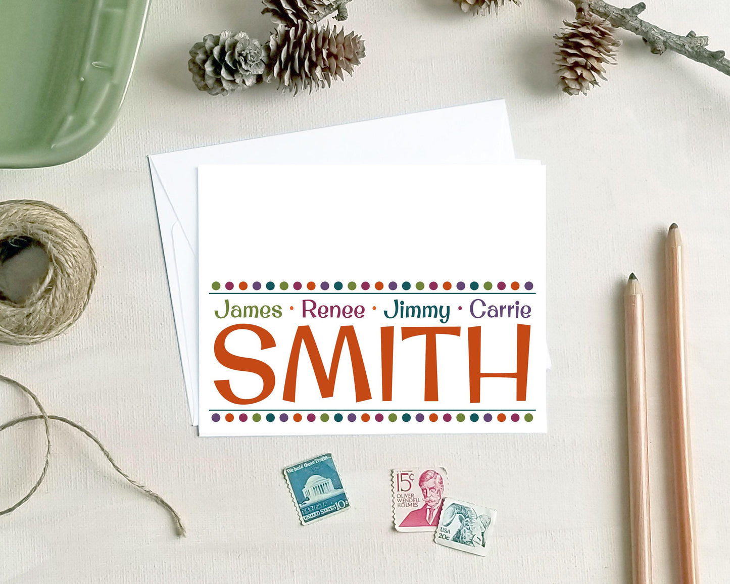 Personalized Family Note Cards - Custom Stationery Gifts for Families
