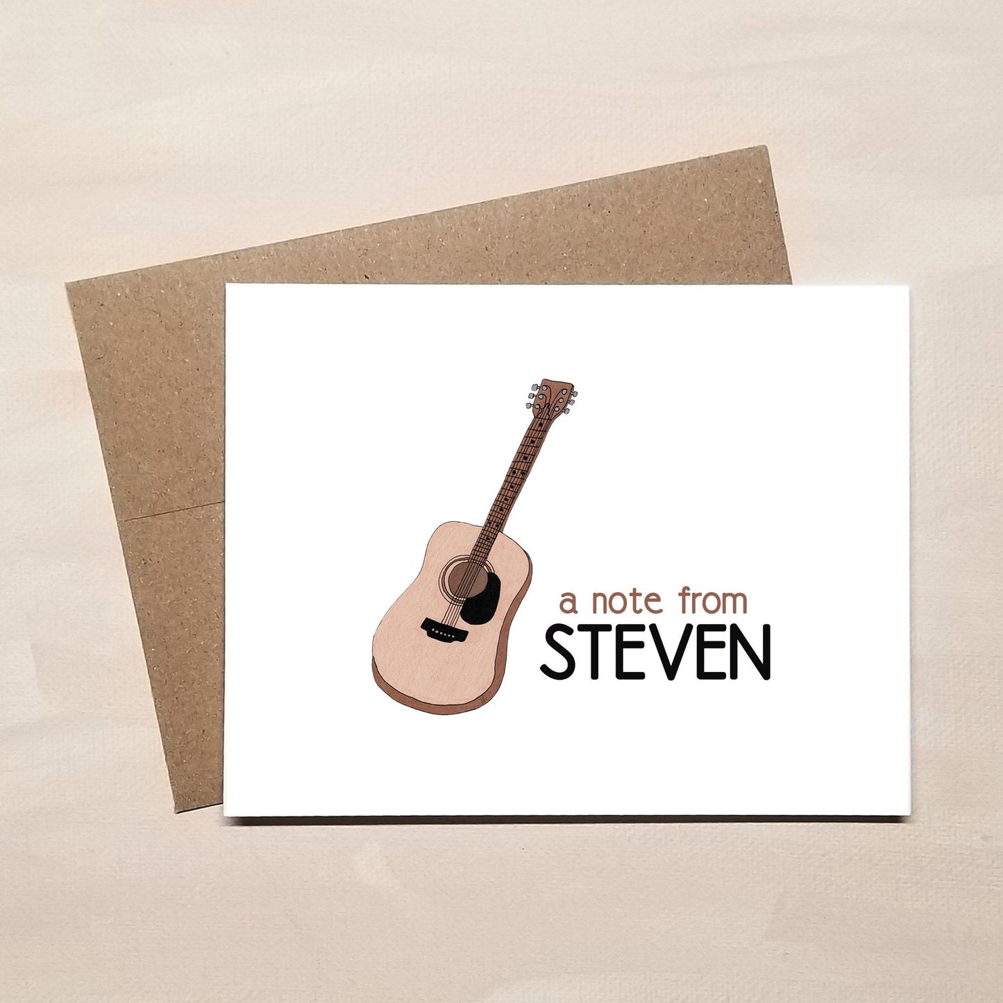 Guitar Note Cards - Personalized Stationery Gifts for Guitarist