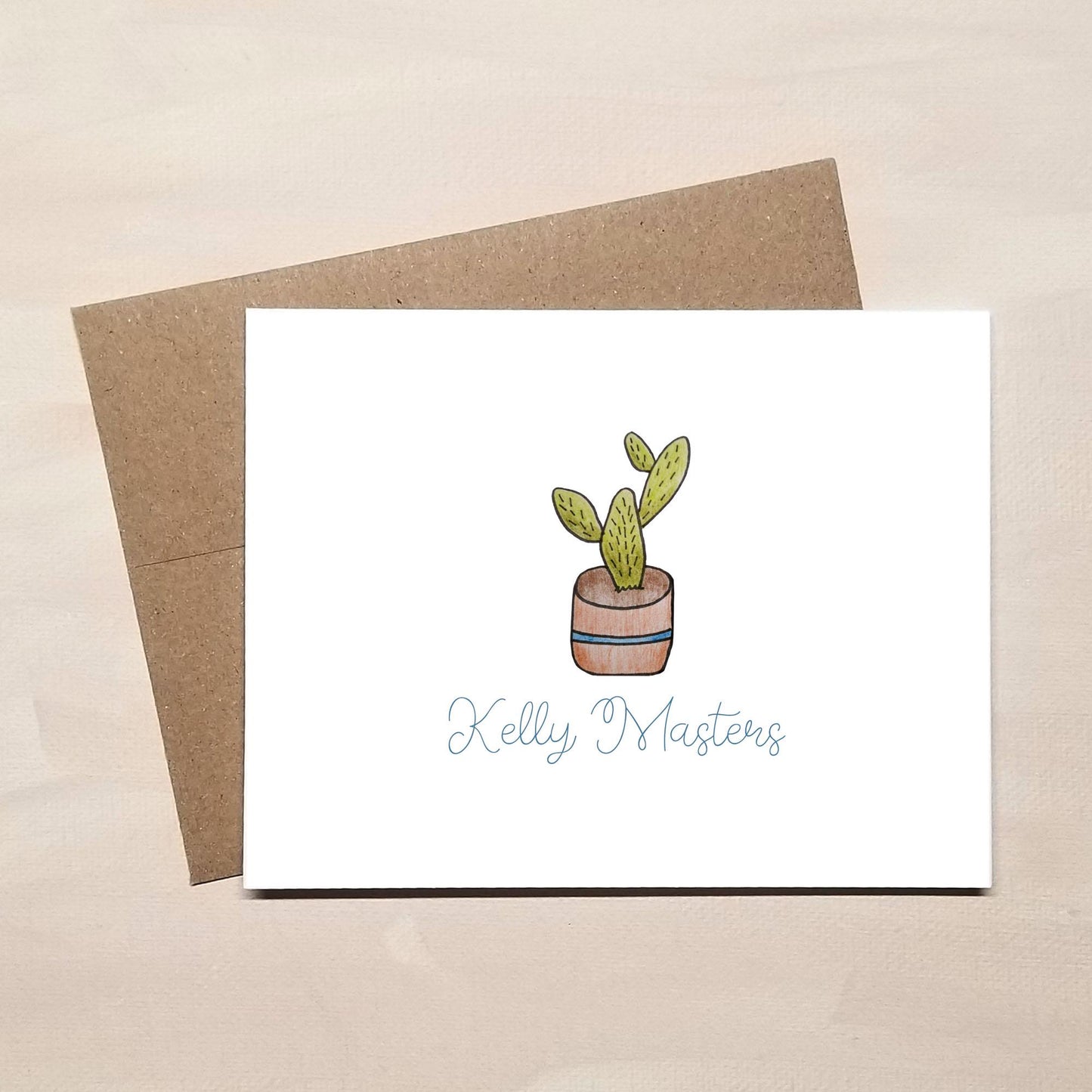 Personalized Note Cards - Cactus Stationery Gifts