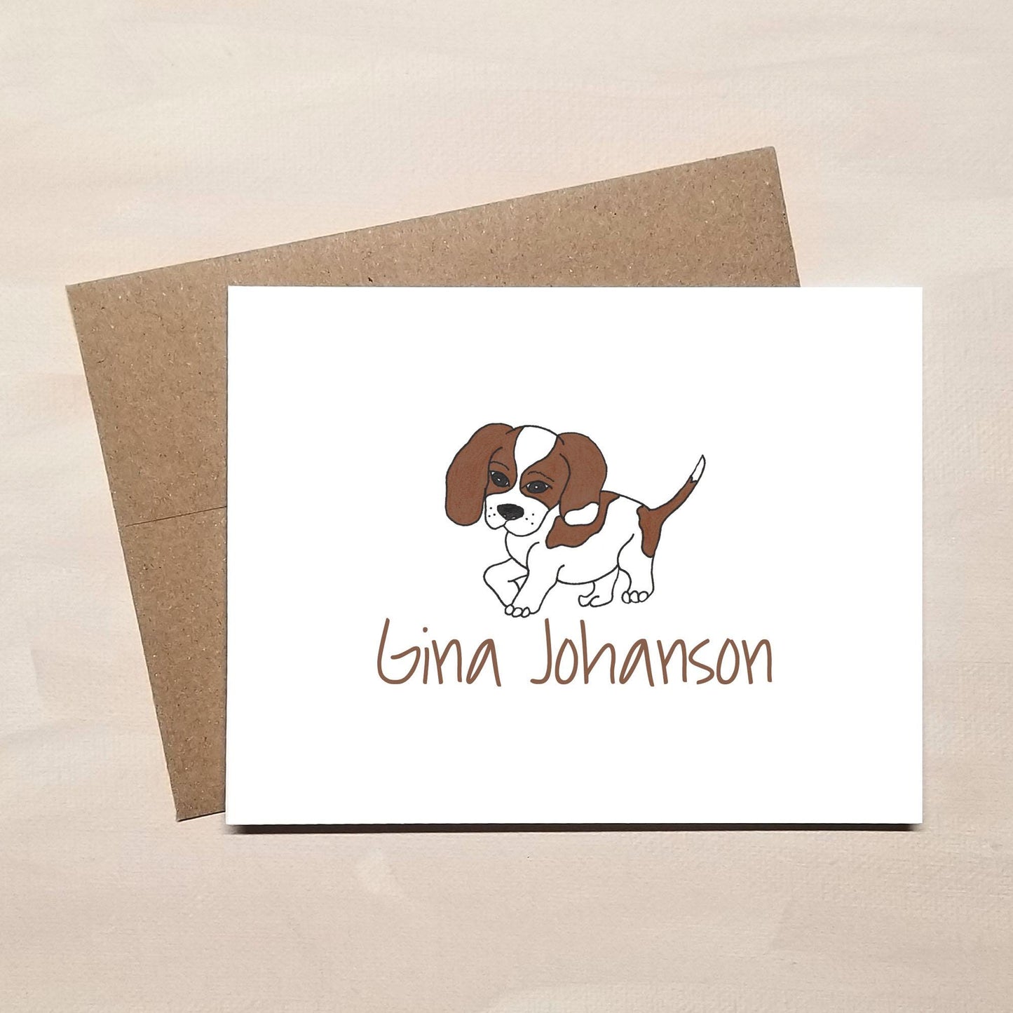 Beagle Dog Note Cards - Personalized Stationery Gifts for Dog Lovers