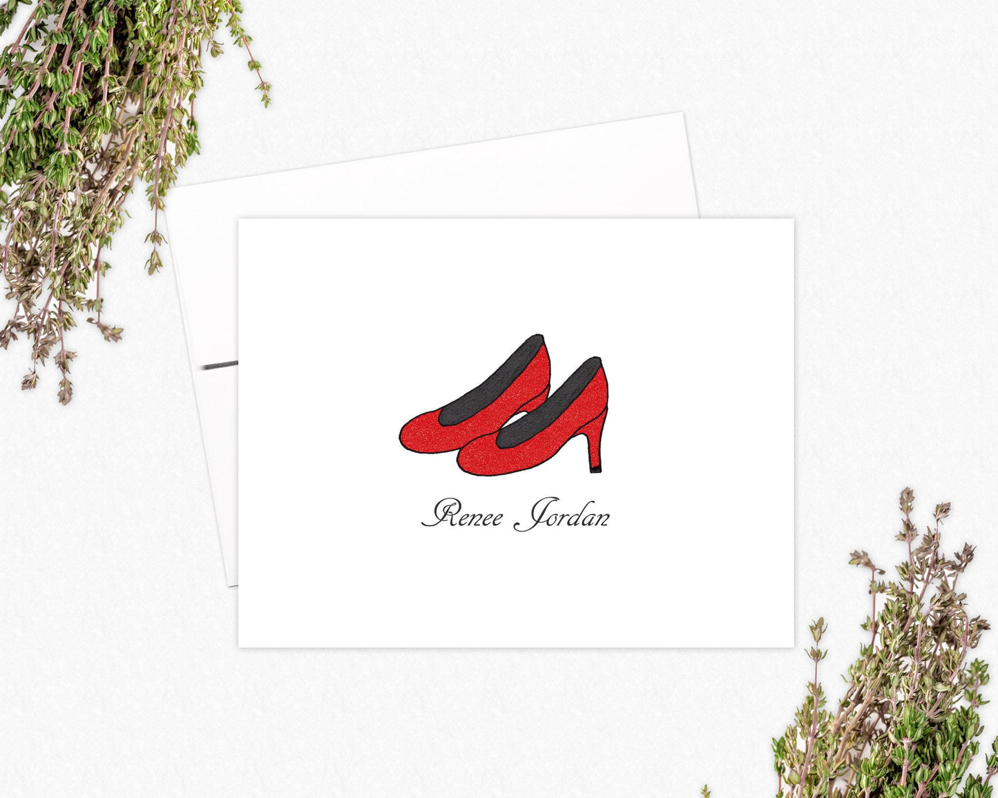 Personalized Note Cards - High Heels Stationery Gift for Women