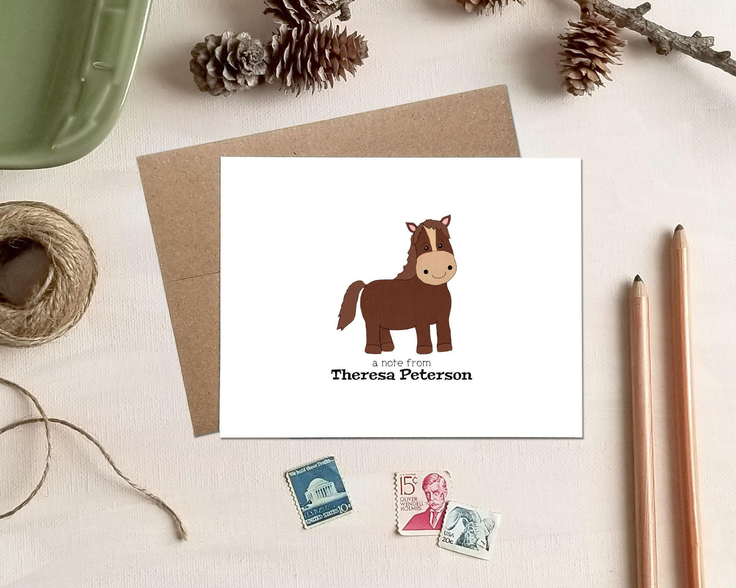 Personalized Note Cards - Horse Note Cards - Equestrian Gifts for Horse Lovers