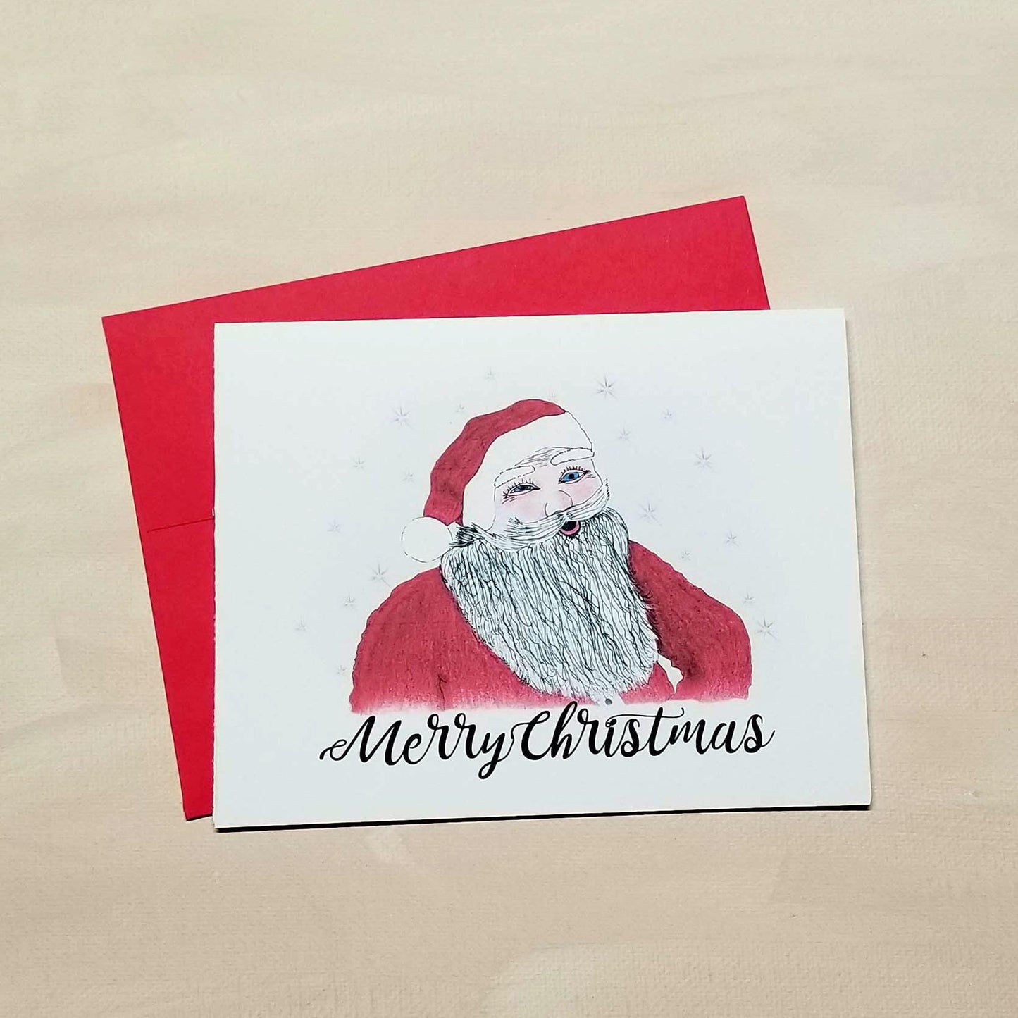 Personalized Santa Christmas Cards: Note Cards