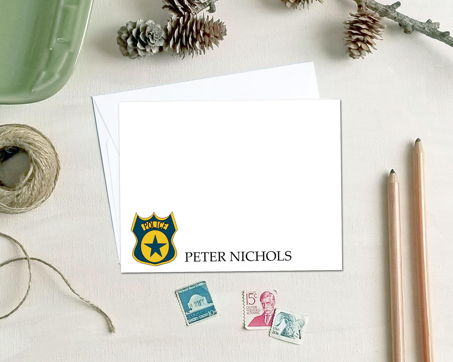 Police Note Cards - Personalized Stationery Gifts for Police Officers