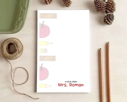 Personalized Teacher Notepad – Custom Name School Notepad | 20+ Designs & 3 Sizes Available