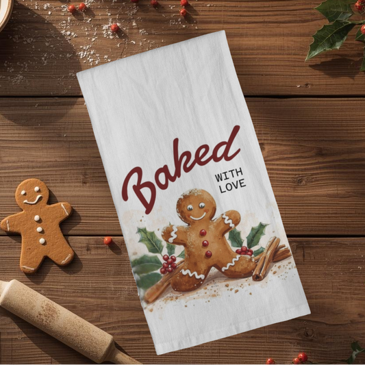 Baked with Love Tea Towel | Meadow View Farmstead
