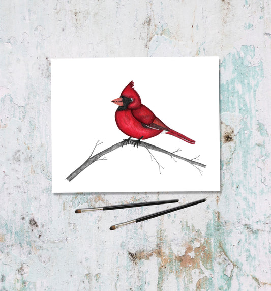 Cardinal Art Print from Original Watercolor Painting