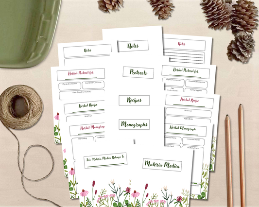 Herbal Remedies Planner Bundle: Printable Materia Medica Organizer