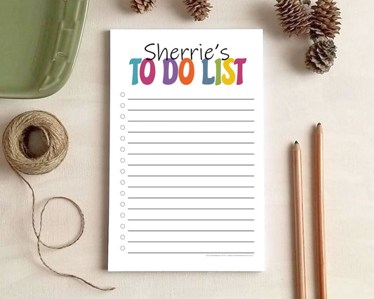 Colorful “To Do List” Notepad | Personalized Things To Do Pad | Bright & Cheerful Stationery Gift