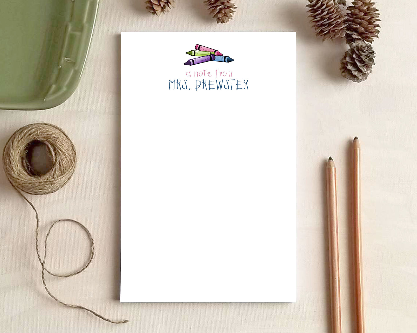 Personalized Teacher Notepad – Custom Name School Notepad | 20+ Designs & 3 Sizes Available