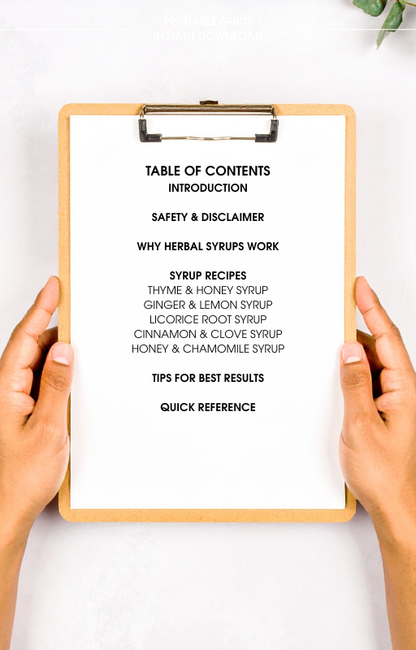 DIY Herbal Cough Syrups Guide | Natural Cold & Flu Remedies | Printable PDF for Fast Relief
