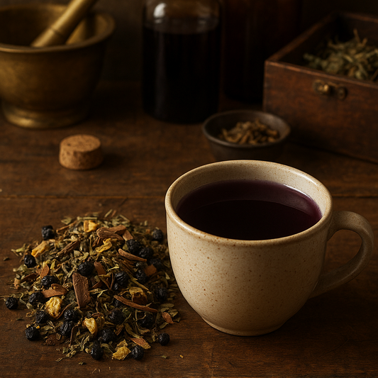Elderberry Lemon Tea in White Mug | Meadow View Farmstead