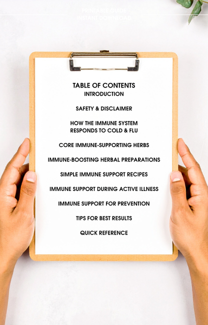 Herbal Immune Support Guide | Natural Cold & Flu Remedies | Teas, Syrups & Tonics PDF