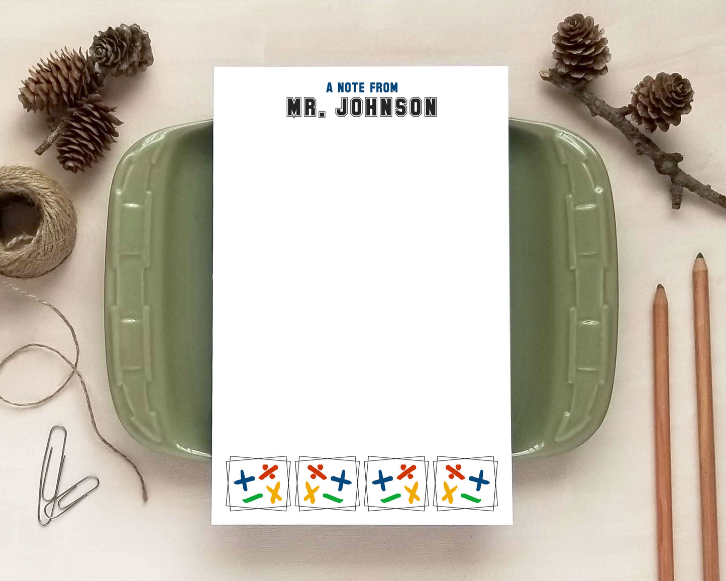 Personalized Teacher Notepad – Custom Name School Notepad | 20+ Designs & 3 Sizes Available