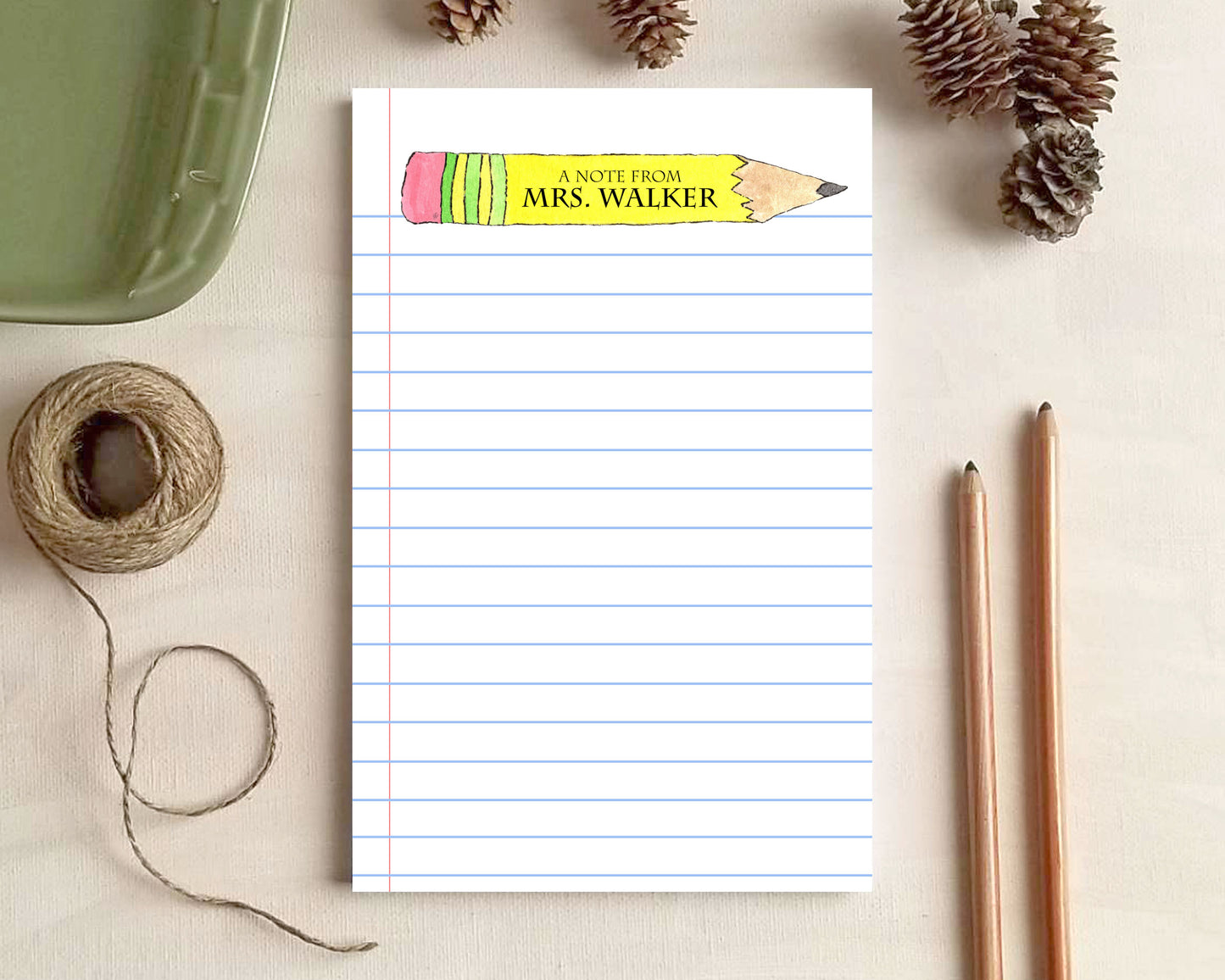 Personalized Teacher Notepad – Custom Name School Notepad | 20+ Designs & 3 Sizes Available