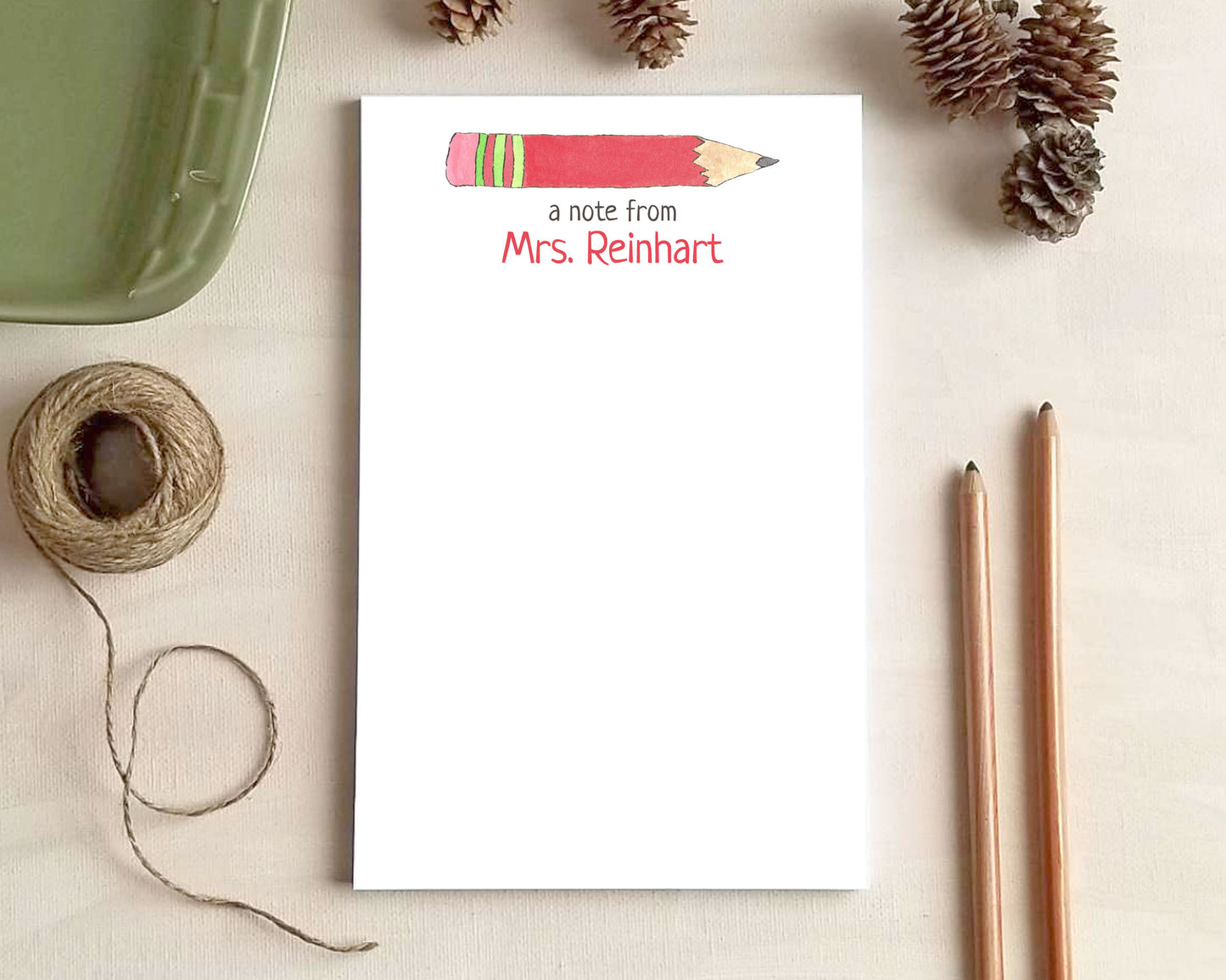 Personalized Teacher Notepad – Custom Name School Notepad | 20+ Designs & 3 Sizes Available