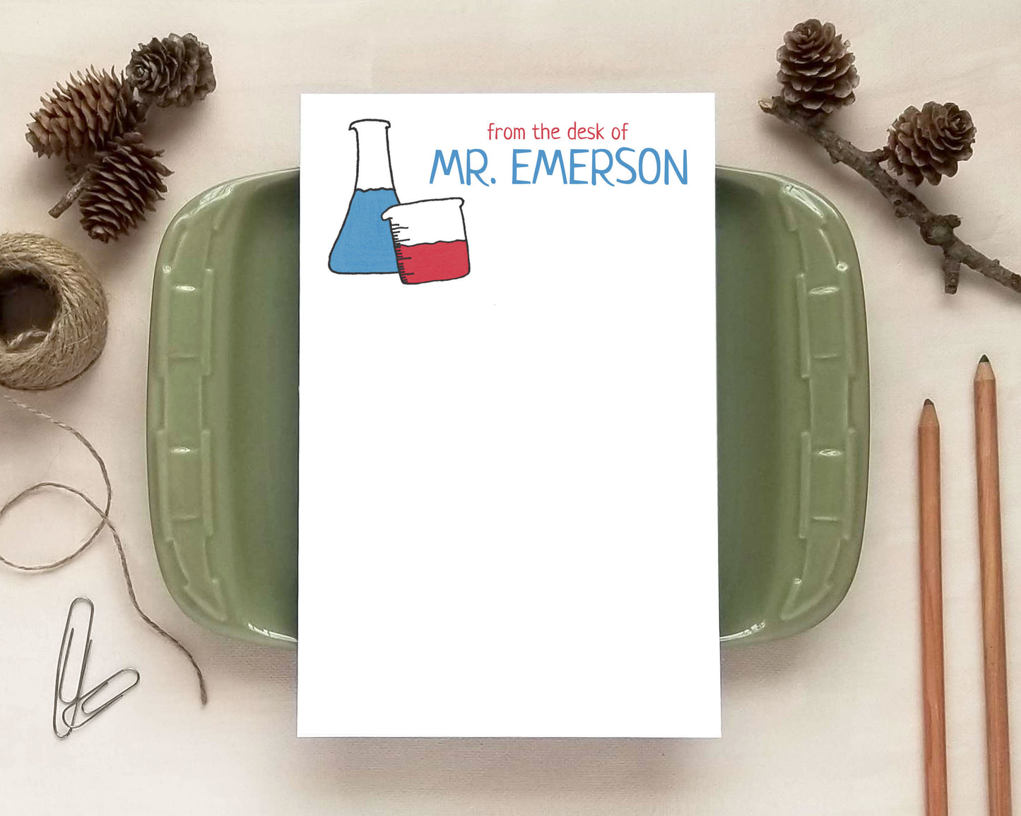 Personalized Teacher Notepad – Custom Name School Notepad | 20+ Designs & 3 Sizes Available