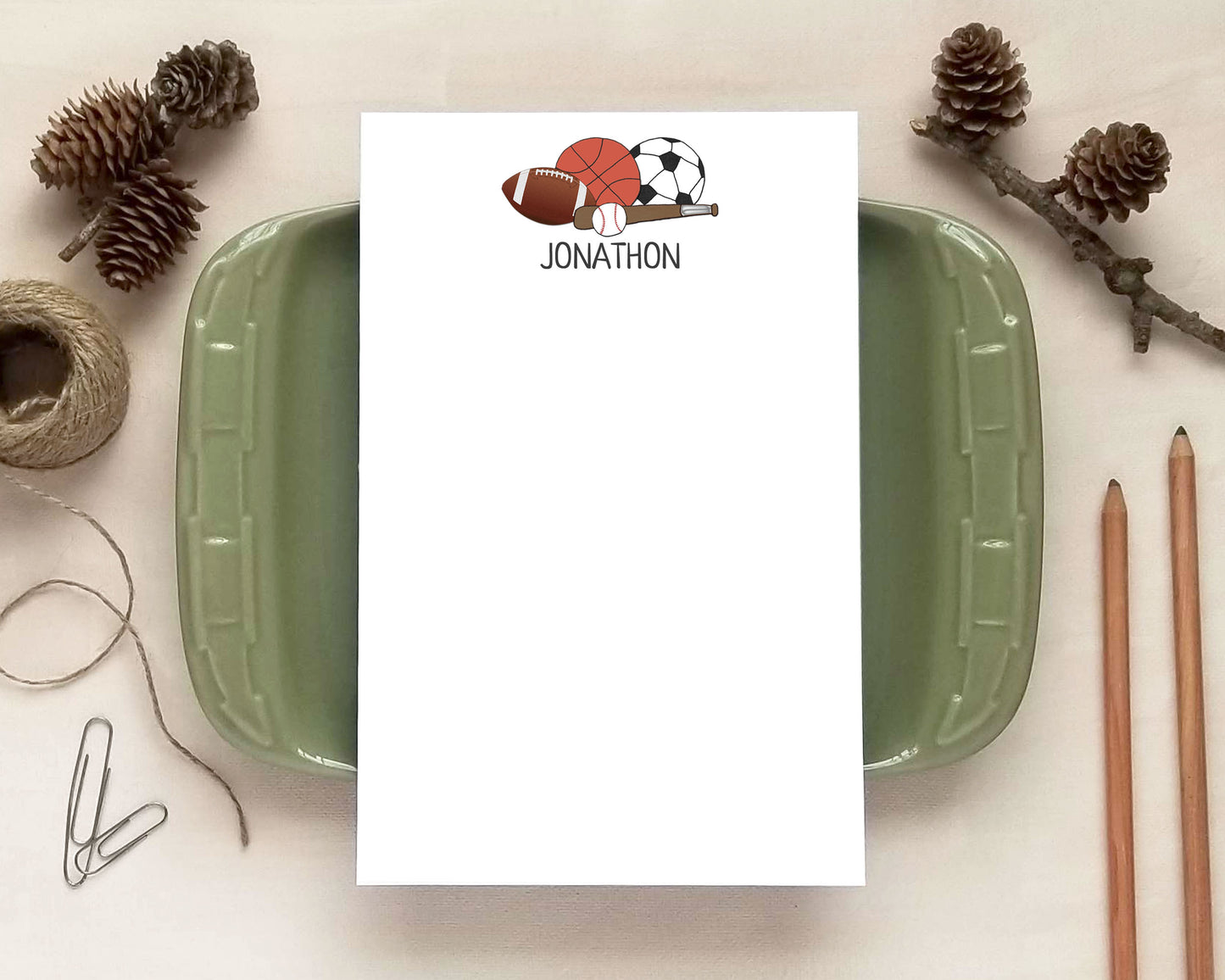 Sports Notepads – Personalized Stationery for Coaches, Athletes & Fans | 19 Designs & 3 Sizes Available