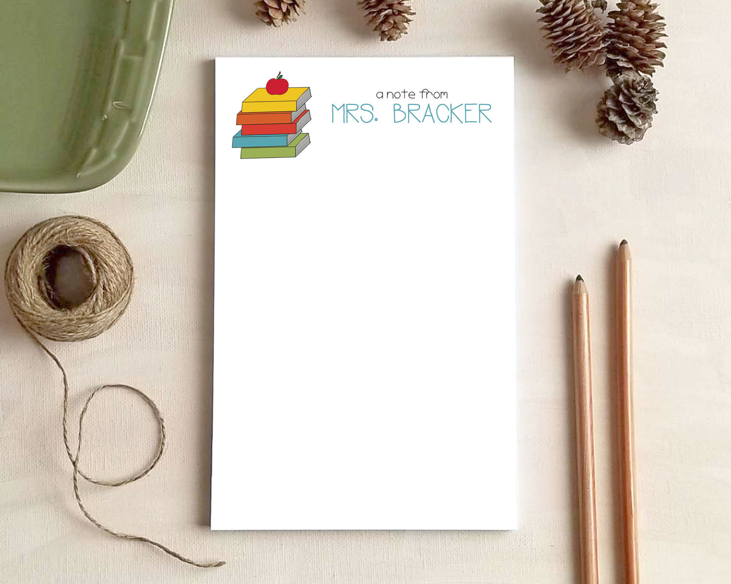 Personalized Teacher Notepad – Custom Name School Notepad | 20+ Designs & 3 Sizes Available