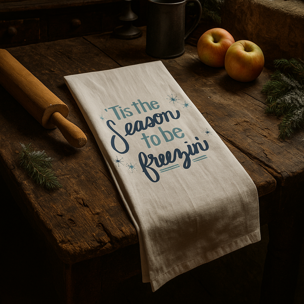 Tis the Season to be Freezin' Tea Towel | Meadow View Farmstead