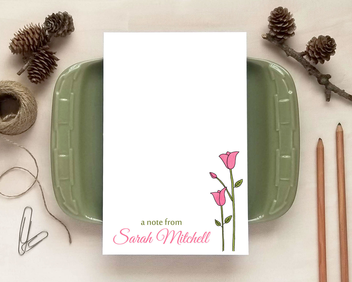 Floral Notepads – Personalized Botanical Stationery | 10+ Designs & 3 Sizes Available
