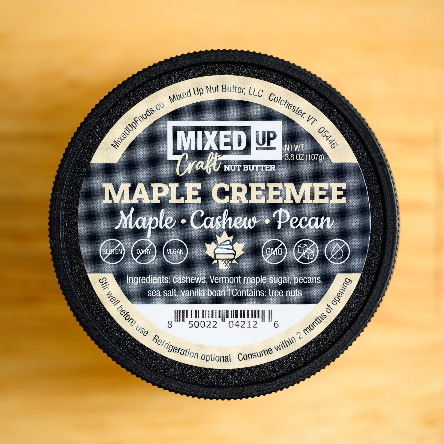 "Maple Creemee" - Vermont Maple, Cashew, and Pecan Nut Butter with Vanilla Bean - 3.8 oz