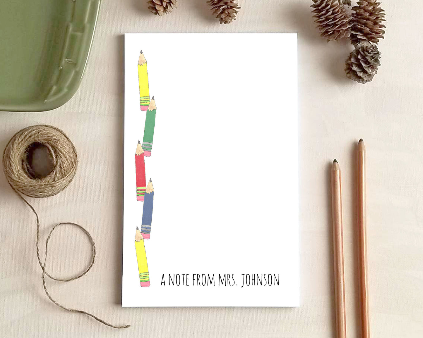 Personalized Teacher Notepad – Custom Name School Notepad | 20+ Designs & 3 Sizes Available