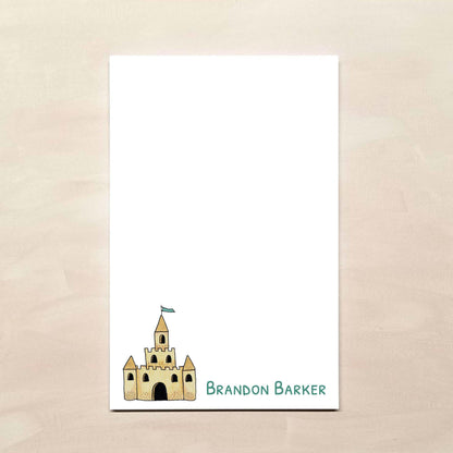 Personalized Notepad for Kids - Sandcastle Notepad - Beach Stationery for Children - Beach Gift