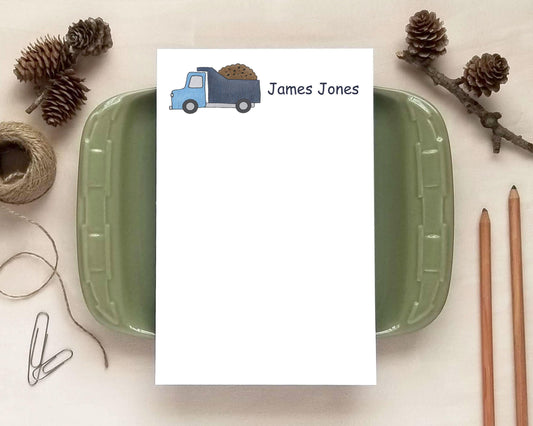 Dump Truck Notepad for Kids - Gift for Truck Driver - Personalized Notepad