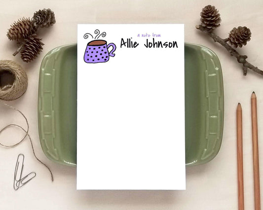 Coffee Mug Notepad - Gift for Coffee Lovers - Personalized Notepad