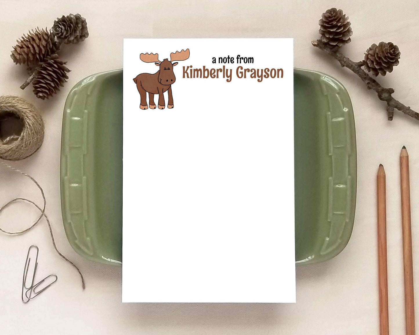 Moose Notepad for Kids - Cute Woodland Animal Gifts for Children - Personalized Notepad