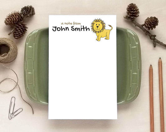 Personalized Notepad - Lion Notepad - Zoo Animal Gifts for Children