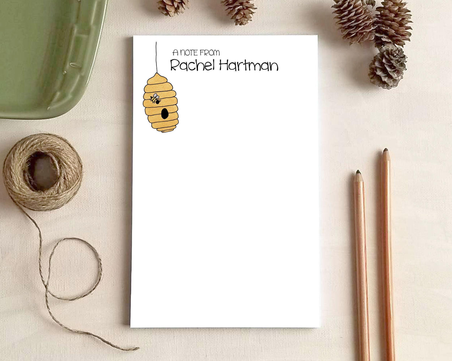 Bee Hive Notepad - Personalized Notepad - Stationery Gift for Beekeepers