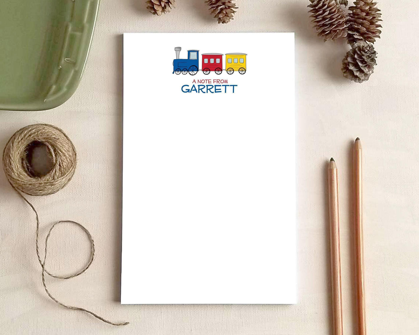 Train Notepad - Gift for Kids - Personalized Notepad