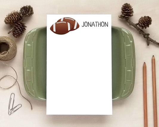 Football Notepad - Personalized Notepad - Custom Sports Stationery Gift for Coach or Player