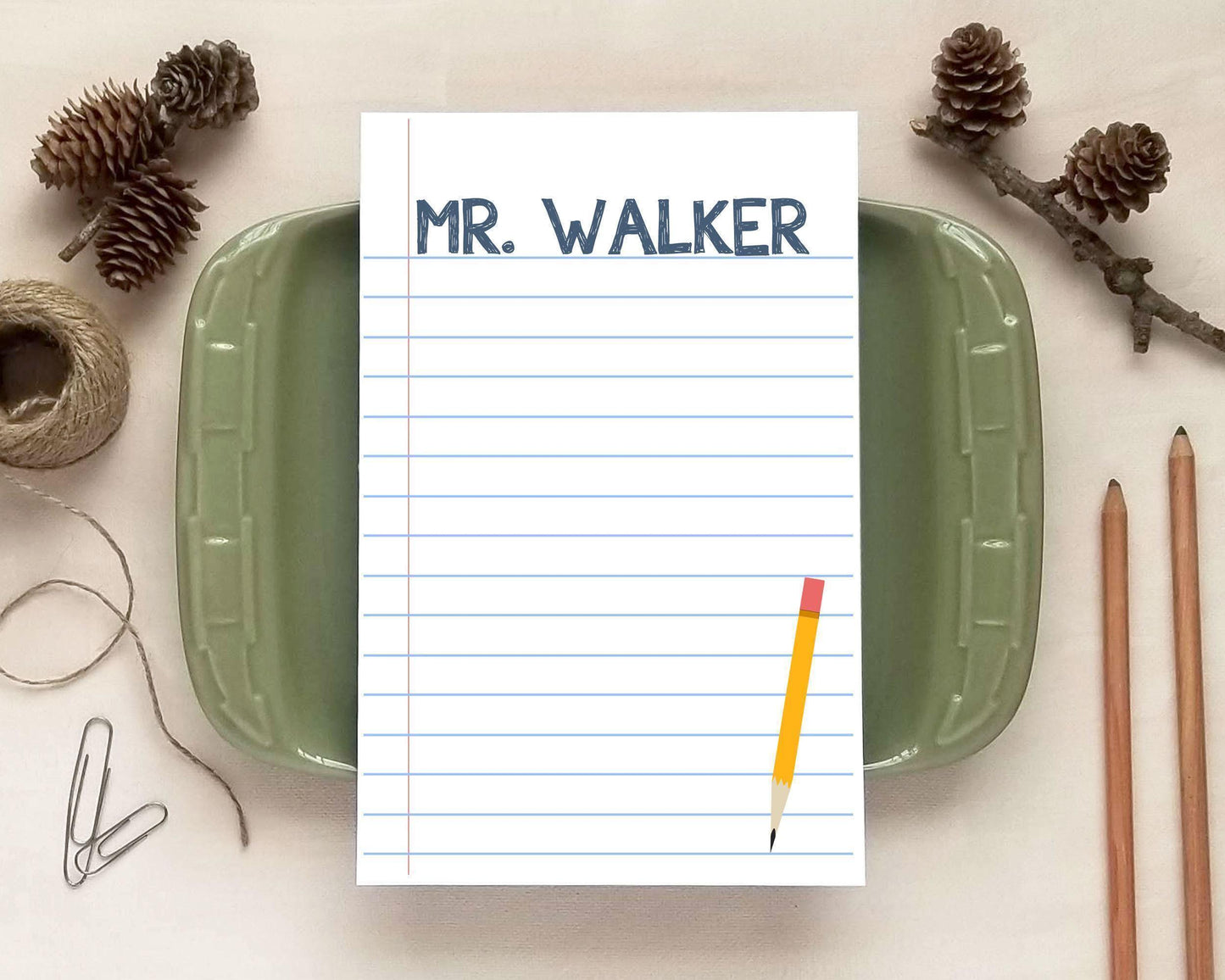 Personalized Notepad - Teacher Gift - Notebook Paper Notepad - Stationery Gifts for Teachers