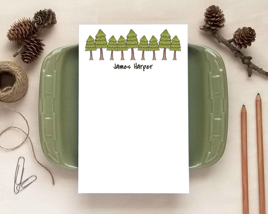 Pine Tree Notepad - Rustic Cabin Stationery Gift - Personalized Notepad