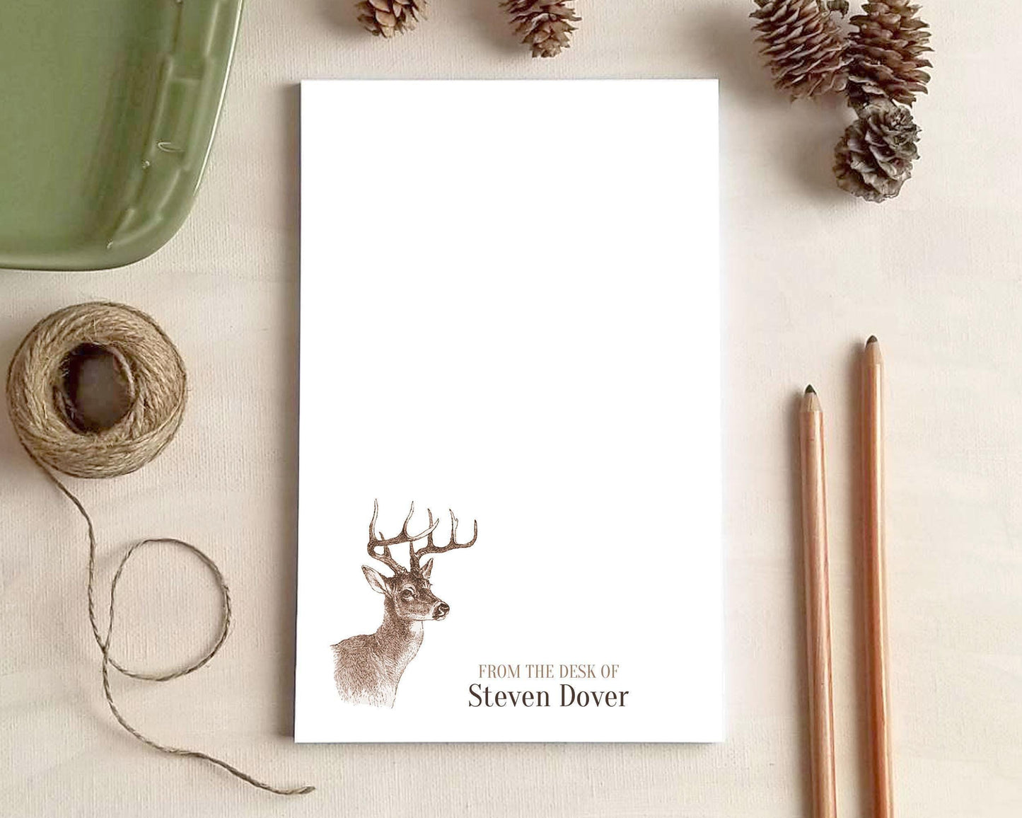 Personalized Notepad - Buck Deer Notepad - Hunting Stationery - Gifts for Hunters and Outdoorsman