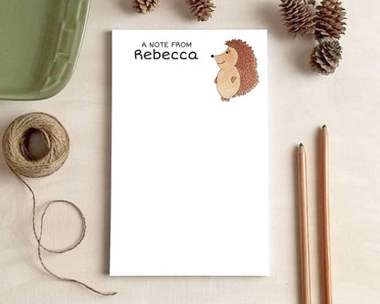 Hedgehog Notepad - Personalized Notepad - Watercolor Stationery Gifts for Children