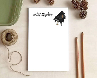 Pianist Gift - Grand Piano Notepad - Personalized Stationery Gift for Pianist or Music Teacher